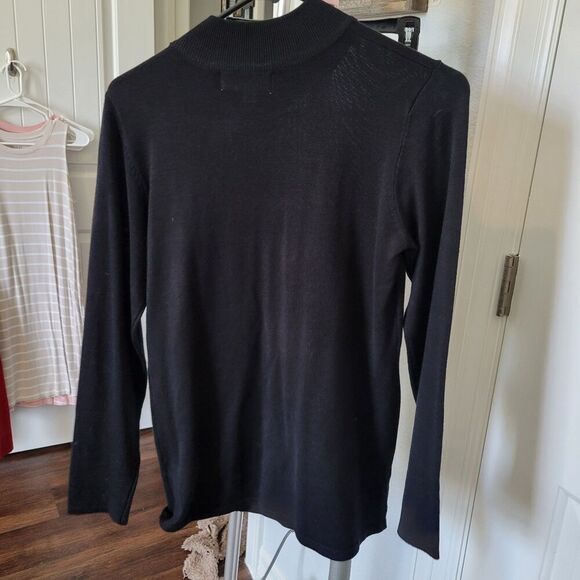 Carolyn Taylor Womens Sweater Size S Mock Neck rhinestone shoulder class staple - Picture 7 of 10